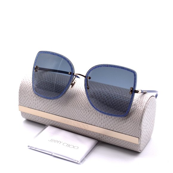 JIMMY CHOO LETI/S LKS GOLD BLUE AUTHENTIC SUNGLASSES - Picture 14 of 14